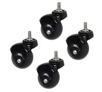 LIQONWAG 4 Pcs Ballswivelwheels M8 Screw Rodnitureer Coffee Tableer Wheels Sofaer Wheels, Load Capacity 80 Kg, for Tv Stand, Shoe Cabinet, Toy Box/Black/1.5Inch