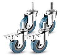 LIQONWAG 4X Swiveler Wheels, Durable Non Marking Smoothers, Pvcnitureer Wheels, No Noise, Safetydual Lockingers, for Cart,Niture, Toolbox Workbench/Swivel+Brake/65Mm/M10