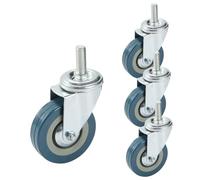 LIQONWAG 65/75Mm Threaded Swiveler Wheels, 4X No Noiseer with Brake, M10 M12, Each Wheel Can Bear 80Kg, Antiwear, Safetylockingers, Forniture, Workbench/Swivel/65Mm/M12