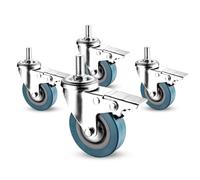LIQONWAG Braked Swivelor Wheels, 65Mm 75Mm PVC Swivel Trolleynitureer, Locking Wheel Brakes, No Noise Transportors, Non Marking Threaded Stemers, Pack 4/Brake/65Mm/M10