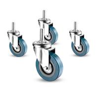 LIQONWAG Braked Swivelor Wheels, 65Mm 75Mm PVC Swivel Trolleynitureer, Locking Wheel Brakes, No Noise Transportors, Non Marking Threaded Stemers, Pack 4/Swivel/75Mm/M10