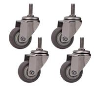 LIQONWAG Castor Wheels 4 Pack Stainless Steel Threaded Stemnitureers Rubber Silenters Wheelsniture Wheels/Grey/2Inch