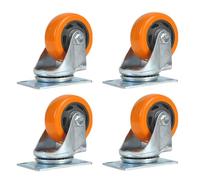 LIQONWAG Castor Wheels 4 Pcs Double Beacaster Wheelsniture Trolley Swivelers Industrial Universal Wheelsniture Wheels/Orange/3Inch