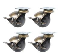 LIQONWAG Castor Wheels 4Pcs 2 Inches 50Mm Beacapacity 30Kg Black Trolley Wheelser Rubber Swivelers for Office Chair Sofa Platformers Wheels/with Brake Ers/1.5 inch