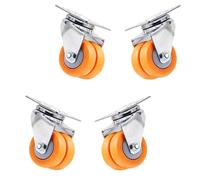 LIQONWAG Castor Wheels Silent Double Row Universal Wheeler Wheels Rubber Rollerniture Pulley 4 Piece Packniture Wheels/Orange/1.5Inch