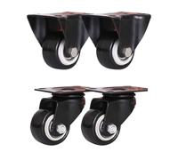 LIQONWAG Castor Wheelsniture Trolley Silenter Pu Industrial Small Universal Wheel 4 Piece Seter Wheelsniture Wheels/Black/2Inch