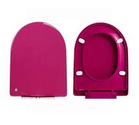 LIQONWAG Colored Toilet Seat D Ssoft Close Toilet Seat with Quick Release, Easy Installation with Top Fixing & Adjustable Hinges, Colored Pp Material/Fuchsia