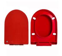 LIQONWAG Colored Toilet Seat D Ssoft Close Toilet Seat with Quick Release, Easy Installation with Top Fixing & Adjustable Hinges, Colored Pp Material/Red