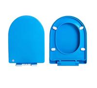 LIQONWAG Colored Toilet Seat D Ssoft Close Toilet Seat with Quick Release, Easy Installation with Top Fixing & Adjustable Hinges, Colored Pp Material/Blue