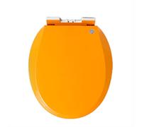 LIQONWAG Colored Toilet Seat, Round Toilet Seat Soft Close, Thicken Toilet Seat Slow Close Bathroom Toilet Lid, Easy to Clean & Install, Plastic Toilet Seat/Orange