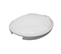 LIQONWAG Commercial Open Front Toilet Seat with Cover, Round Toilet Seat Soft Close Toilet Seat Plastic Large Opening Toilet Seat, White/35.5 * 40Cm