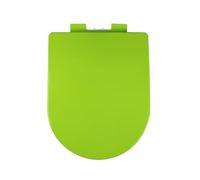 LIQONWAG D Shaped Soft Close Toilet Seat, Colored Toilet Seat Soft Close Loo Seat with Easy Top Fix, Button Quick Release for Cleaning, Thickened Plastic Seat, 360 * 445Mm/Green