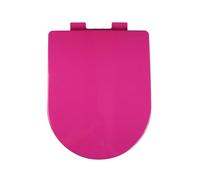 LIQONWAG D Shaped Soft Close Toilet Seat, Colored Toilet Seat Soft Close Loo Seat with Easy Top Fix, Button Quick Release for Cleaning, Thickened Plastic Seat, 360 * 445Mm/Purple