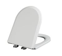 LIQONWAG D Shaped Soft Close Toilet Seat, Toilet Seats, Top Fixing Quick Release Toilet Seat White, 360° Adjustable Hinges, D Stoilet Lid Loo Seat/02D 35.5 * 44Cm