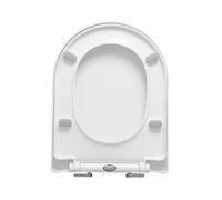 LIQONWAG D Shaped Soft Close Toilet Seat White, Pp Material Toilet Lid Simple Installation with Top Fixing & Adjustable Hinges, Toilet Seats Quick Release Easy Cleaning/36 * 45Cm