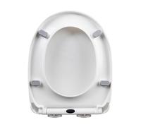 LIQONWAG D Shaped Soft Close Toilet Seat White, Pp Material Toilet Lid Simple Installation with Top Fixing & Adjustable Hinges, Toilet Seats Quick Release Easy Cleaning/34.5 * 42Cm