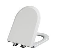 LIQONWAG D Shaped Toilet Seat, 35.5 * 44Cm Soft Close D-Stoilet Lid with Quick Release for Easy Clean, Pp Material White Loo Seat with 360° Adjustable Hinges