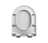 LIQONWAG D Ssoft Close Toilet Seat, White D Stoilet Seat Quick Release,Non-Slip Loo Seat Top Fixed, Pp, D Shaped 36 * 45Cm
