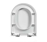 LIQONWAG D Ssoft Close Toilet Seat, White Toilet Seats Quick Release Top Fixing, D Shaped, Pp Material with Adjustable Hinges, Toilet Lid Loo Seat/34 * 42Cm