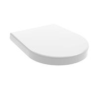 LIQONWAG D Stoilet Seat - Soft Close Toilet Seat with Two Button Quick Release Hinge, Plastic Toilet Seat Easy to Clean and Install with Universal Fittings, White/340 * 420Mm