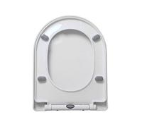 LIQONWAG D Stoilet Seat Soft Close, White Toilet Seats with 360° Adjustable Hinges Top Fixed, Quick Release, D Shaped for Easy Clean/36 * 45Cm