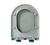 LIQONWAG Elongated D Stoilet Seat Soft Close - Hardweauf Toilet Lid with Button Quick Release Hinge Easy to Clean - Top Fittings Loo Seat 360 * 450Mm/Grey