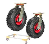 LIQONWAG Fixed Heavy Duty Industrialer Swiveler Wheel, Pneumaticer Wheel, Air Filled, Shock Absorption, Commercial/Industrial Application Dining Carser/Swivel/200Mm/8In