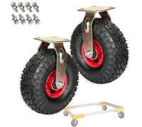 LIQONWAG Fixed Heavy Duty Industrialer Swiveler Wheel, Pneumaticer Wheel, Air Filled, Shock Absorption, Commercial/Industrial Application Dining Carser/Fixed/200Mm/8In