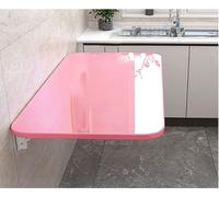 LIQONWAG Folding Tablefolding Wall-Mounted Drop-Leaf Table Wall Mounted Table Wall Mounted Desk Wall Mounted Folding Table Wall Mounted Table for Study/Bedroom Small Space/Pink/90 * 50Cm/35 * 20In