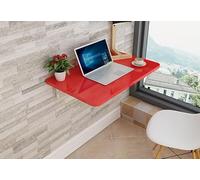LIQONWAG Folding Tablefolding Wall-Mounted Drop-Leaf Table Wall Mounted Table Wall Mounted Desk Wall Mounted Folding Table Wall Mounted Table for Study/Bedroom Small Space/Red/90 * 50Cm/35 * 20In