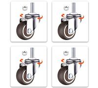 LIQONWAG Furnitureer,Swiveler Wheels,Pu Wheels with Brake,M6/8/10 Threaded Stem,Replacement Wheelers,Set of 4 Heavy Duty Rubberors/4Nobrakes/M8