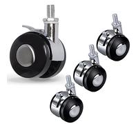 LIQONWAG Furnitureer Wheels 50Mm,4Pcs Threaded Stem Swivel Wheel,Replacement Wheelers with Brake,Twin Wheel Non Markingors/M10