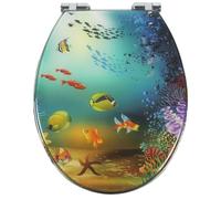 LIQONWAG Glitter Toilet Seat Soft Close Top Fix/Blind Hole Fix/Standard Fix Toilet Seat, Resin Toilet Seat with Sparkly Glitter, Quick Release Hinge/Natural