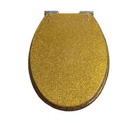 LIQONWAG Glitter Toilet Seat Soft Close Top Fix/Blind Hole Fix/Standard Fix Toilet Seat, Resin Toilet Seat with Sparkly Glitter, Quick Release Hinge/D