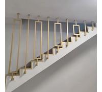 LIQONWAG Gold Wrought Iron Stair Il 30-150Cm, L-Shaped Safety Banister for Indoor/Outdoor, Ceiling-Mountedrt Rail, Durable Protective Guardrail/Single Bar Il/1.3Ft/40Cm