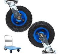 LIQONWAG Heavy Duty Pneumatic Rubberer Wheel 2 Pieces, 8-Inch 10-Inch Fixed Pneumaticer Wheel Moving Silent Shock Absorption, Double Ball Beaindustrial Swiveler/Swivel/Ø200Mm/8In