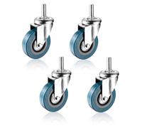 LIQONWAG Heavy Duty Swivelers with Brakes, Non Marking Dual Locking Wheels, 360 Degree Threaded Stemer Wheel M10/12, Silent Swivelnitureer, No Noise, Smoothers/Swivel/65Mm/M12