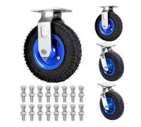 LIQONWAG Heavy Dutyer Set, Rubberer Wheel, 2 Swiveler and 2 Fixeder, Replacement Tires for Hand Trucks and Wheelbarrows/8In