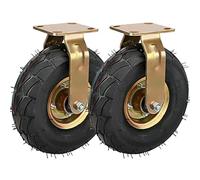 LIQONWAG Heavy Dutyer Wheel 2 Pack 8" 10" Pneumatic Rubberer Wheel, Double Ball Beareplacementers Forniture Trolley Workbench Equipment/Fixed/Ø250Mm/10In