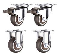 LIQONWAG Heavy Dutyor Wheels,Wheels Forniture,Niture Swivel Wheelser,4Pack Plate Swiveler Wheelsor with Brakes,Soft Rubbernitureer,360° Mounting Top Plate/2Stand+2Brake/32Mm