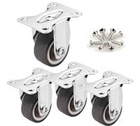 LIQONWAG Heavy Dutyor Wheels,Wheels Forniture,Niture Swivel Wheelser,4Pcs Swivel Plateer Wheels,Rubbernitureor with Brakes,with Screws and 360° Mounting Top Plate/4Stand/1In