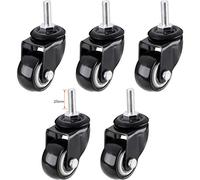 LIQONWAG Heavy Dutyor Wheels,Wheels Forniture,Niture Swivel Wheelser，5Pcs Swivel Stemer Wheelniturein PVC,Black,with Threaded Stem,Heavy Duty,Double Bearing/Universal/M10