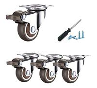 LIQONWAG Heavy Dutyor Wheels,Wheels Forniture,Niture Swivel Wheelser,Plateer Wheels,Swivelor with Brakes,Soft Rubbernitureer,360° Mounting Top Plate/Brake/38Mm
