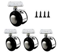LIQONWAG Heavy Dutyor Wheels,Wheels Forniture,Niture Swivel Wheelser,Set of 4 Nylonniture Plate Wheels Office Chairer,Swivel Double Wheely Bracket,Capacity 80Kg/Brake/1.5In