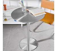 LIQONWAG Industrial Bar Table Height Pub Table, Cocktail Tables Stainless Steel Round Pedestal Dining Table with Top and Stable Metal Base, for Dining Bichome Living Room/50 * 50 * 105Cm