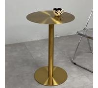 LIQONWAG Industrial Bar Table Stainless Steel Top, Pub Dining High Table Kitchen Dining Table Round Coffee Table Side Table Sofa End Table Modern Design Bitable/50 * 50 * 75Cm