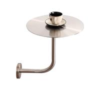 LIQONWAG Industrial Stainless Steel Bar Tables with 40Cm/50Cm Round Top and Silver Sturdy Stand, Wall-Mounted Cocktail Table End Tablesniture, Easy to Assemble/50 * 50 * 45Cm