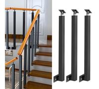 LIQONWAG Metal Square Spindle Balustrade Side Mount for Stairs, Indoor Steps, Home Villas, Balcony, Industrial Guardrail Column - Durable Railing Hardware for Safety & Style/3 Pcs/H 80Cm/31.5 in
