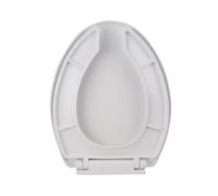 LIQONWAG Plastic Toilet Seat Open Front with Cover Soft Close Toilet Seat, White, Elongated, Quick Release Hinges, 36 * 46Cm
