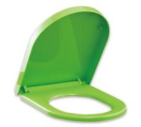 LIQONWAG Pp Toilet Seat, D Shaped Elongated Toilet Seat, Slow Close Toilet Seat with Quick Release Hinges, Easy to Install and Clean, 360° Adjustable Hinge, Quiet-Close Lid and Seat/Green